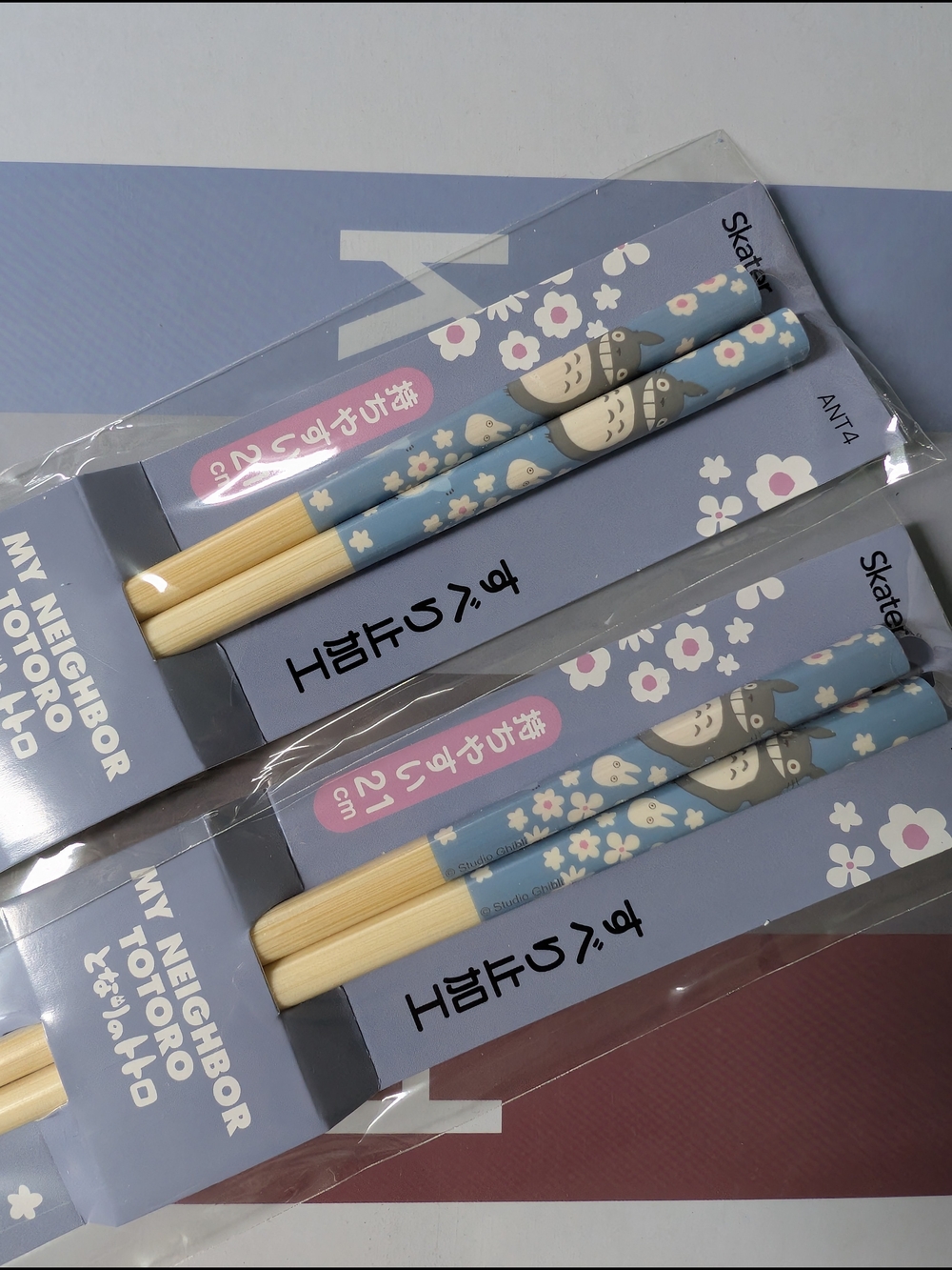 Set Of Two New Totoro Chopsticks 21 Cm - Blue Style